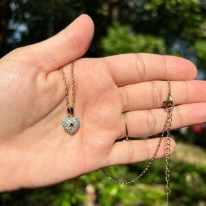 18K Gold Plated Stainless Steel Diamond Evil Eye Heart Necklace